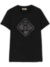 Logo Print Short Sleeve T-Shirt Black - HERNO - BALAAN 1