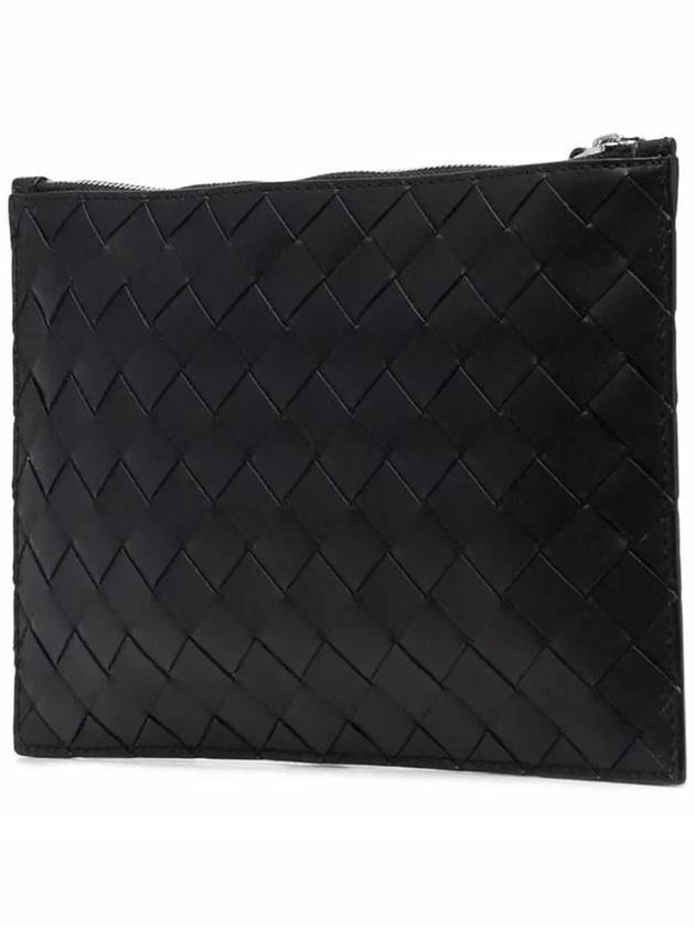 Intrecciato Bill Silver Clutch Bag Black - BOTTEGA VENETA - BALAAN 4