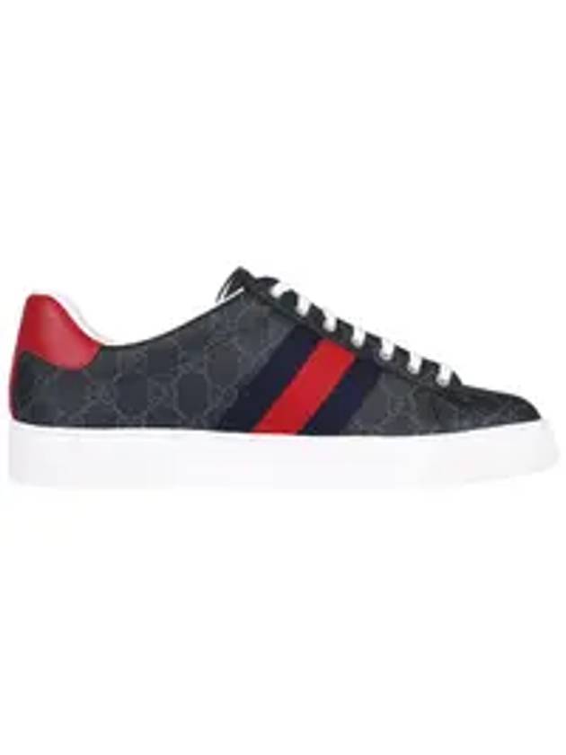 Ace Web GG Supreme Canvas Low Top Sneakers Black - GUCCI - BALAAN 1