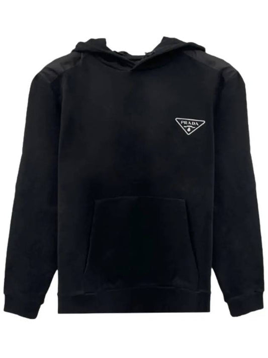 Triangle Logo Cotton Hoodie Black - PRADA - BALAAN 2