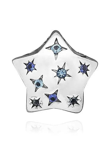 Bold Sparkling Star Bracelet Charm Silver Blue - PANDORA - BALAAN 1