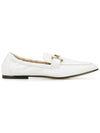 Women's Double T Leather Loafers White - TOD'S - BALAAN 3