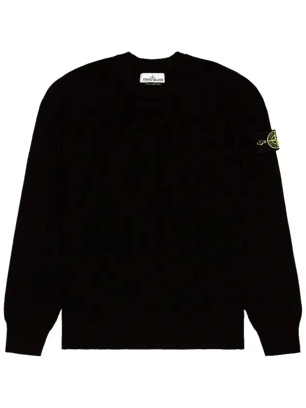 wappen patch wool blend knit black - STONE ISLAND - BALAAN.