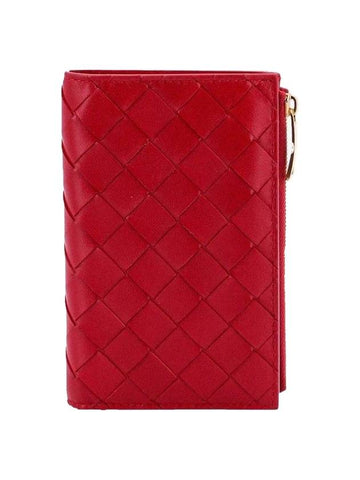 Intrecciato Zipper Medium Half Wallet Apple Candy - BOTTEGA VENETA - BALAAN 1