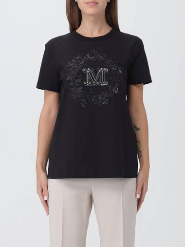 Women's Elmo Logo Detail Short Sleeve T-Shirt Black - MAX MARA - BALAAN 1