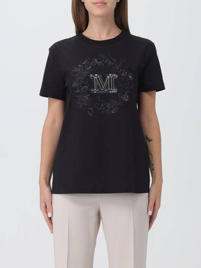 Women's Elmo Logo Detail Short Sleeve T-Shirt Black - MAX MARA - BALAAN 2