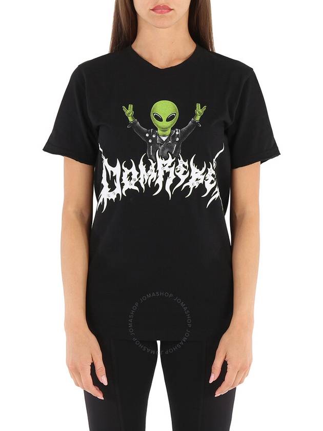 Domrebel Alien Print T-Shirt in Black, Size Large - DOM REBEL - BALAAN 1