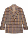 Web Label Check Pocket Wool Jacket Brown - GUCCI - BALAAN 1