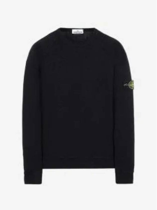 Garment Dyed Malfile Crewneck Sweatshirt Black - STONE ISLAND - BALAAN 2