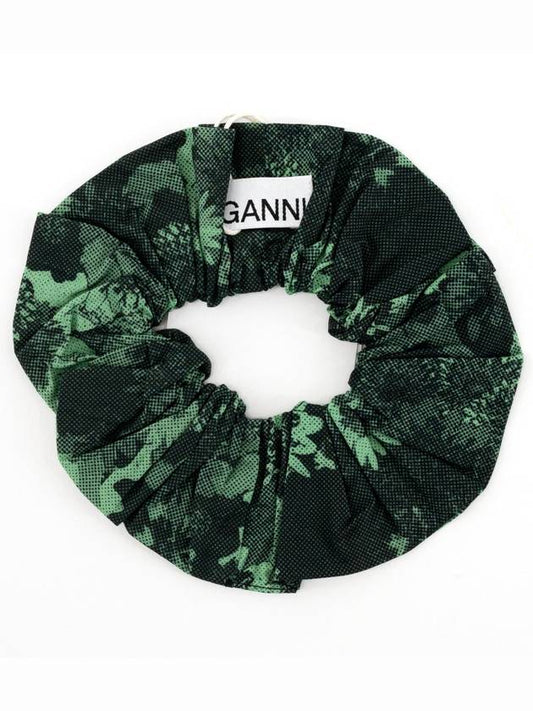 Women s Printed Cotton Hair Accessories Green - GANNI - BALAAN 2