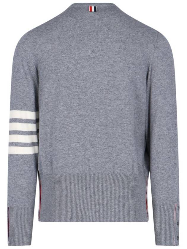 Diagonal Classic Cashmere Knit Top Light Grey - THOM BROWNE - BALAAN 4