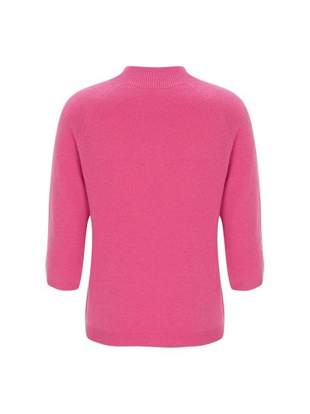 100% Wool Half Neck Shorts Sleeve Sweater Pink C3KPO76PK - CALLAITE - BALAAN 7