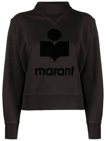 MOBY Velvet Logo Sweatshirt Fade Black SW0003FA A1M07E 02FK - ISABEL MARANT - BALAAN 1