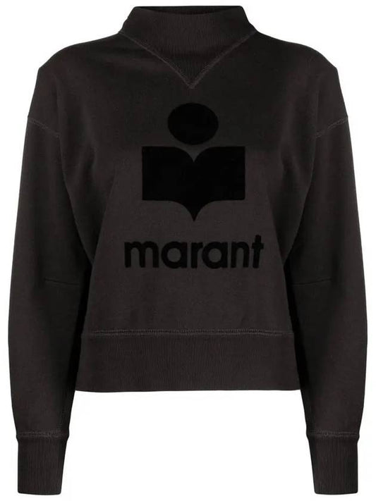 MOBY Velvet Logo Sweatshirt Fade Black SW0003FA A1M07E 02FK - ISABEL MARANT - BALAAN 1