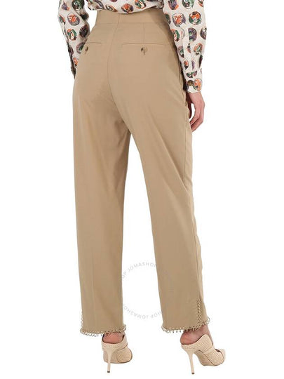 Burberry Ladies Ring-pierced Wool Trousers In Honey, Brand Size 6 (US Size 4) - BURBERRY - BALAAN 2