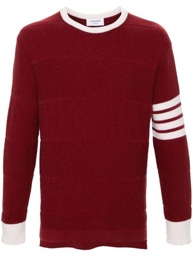 4 Bar Stripe Crewneck Knit Top Red - THOM BROWNE - BALAAN 1