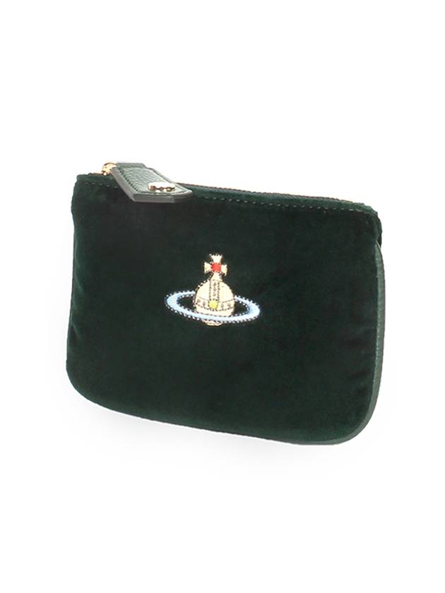 ORB Embroidered Zipper Cotton Coin Wallet Dark Green - VIVIENNE WESTWOOD - BALAAN 2