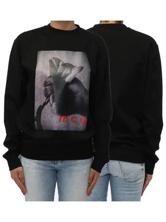 McQ Women s Printing Sweatshirt Black RJR58 - ALEXANDER MCQUEEN - BALAAN 1