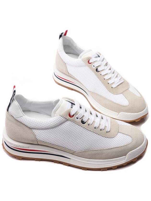 Fine Kid Suede Tech Runner White - THOM BROWNE - BALAAN 6