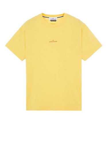 Tricromia Three Print Cotton Jersey T-Shirt Yellow - STONE ISLAND - BALAAN 1