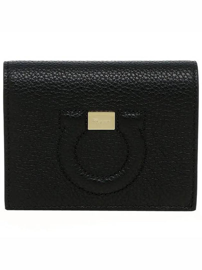 Gancini Logo Half Wallet Black - SALVATORE FERRAGAMO - BALAAN 2