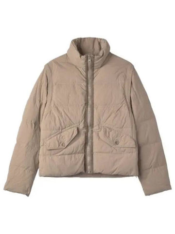 Austral down vest jacket beige short padding - TEN C - BALAAN 1