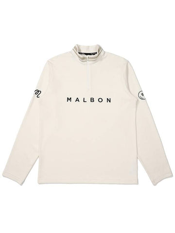 Malbon fleece half zip up t shirt IVORY MAN - MALBON GOLF - BALAAN 1