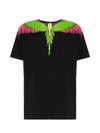 Camo Wings Cotton Short Sleeve T-Shirt Black - MARCELO BURLON - BALAAN 1