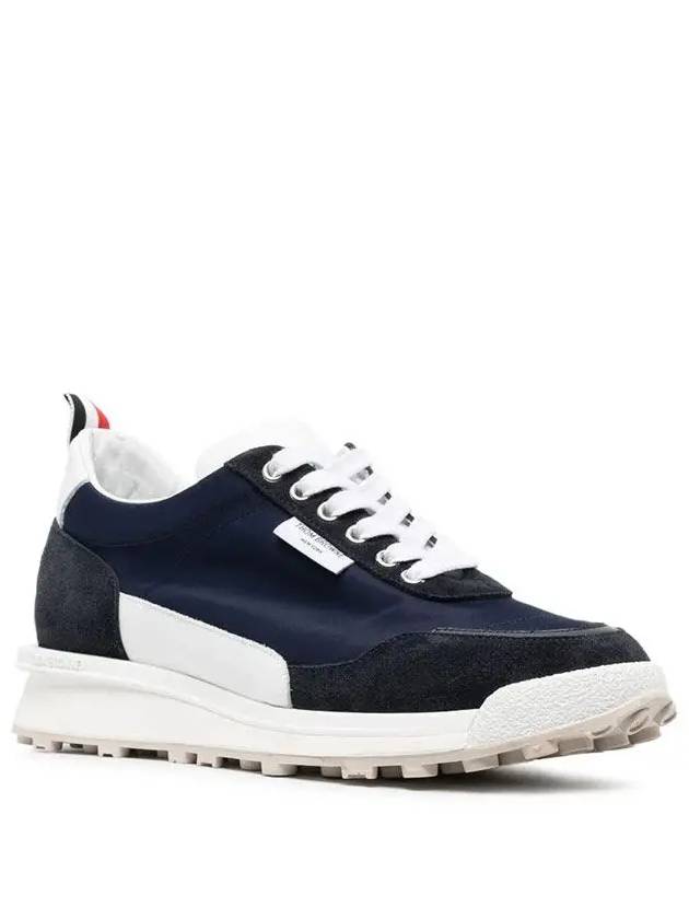 Eco Trainer Nylon Low Top Sneakers Blue - THOM BROWNE - BALAAN 3