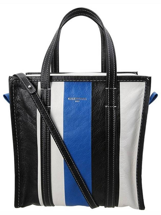 Bazaar Shopper Small Tote Bag Blue Black - BALENCIAGA - BALAAN 1