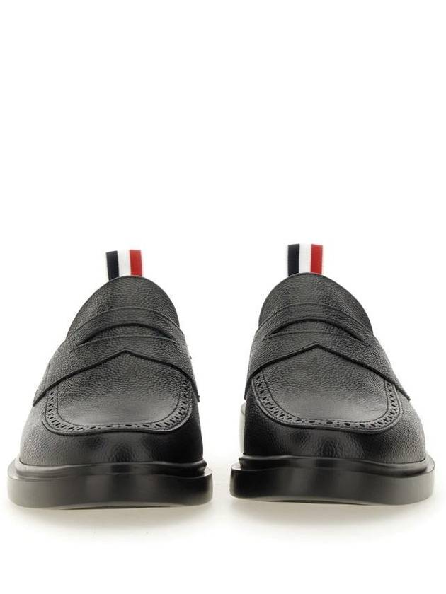 Pebble Grain Rubber Sole Penny Loafer Black - THOM BROWNE - BALAAN 7