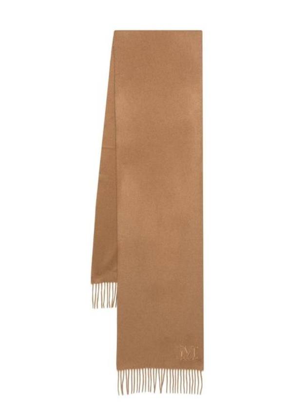 Wsdalia Embroidered Logo Cashmere Scarf Brown - MAX MARA - BALAAN 1