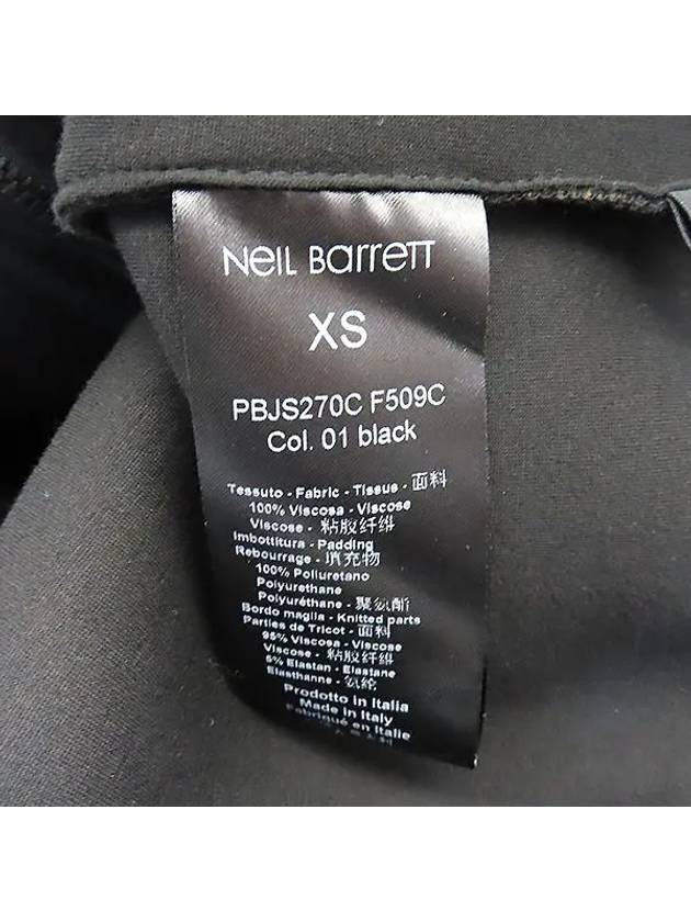 PBJS270C Black Neoprene Hooded Zip Up Jumper - NEIL BARRETT - BALAAN 5