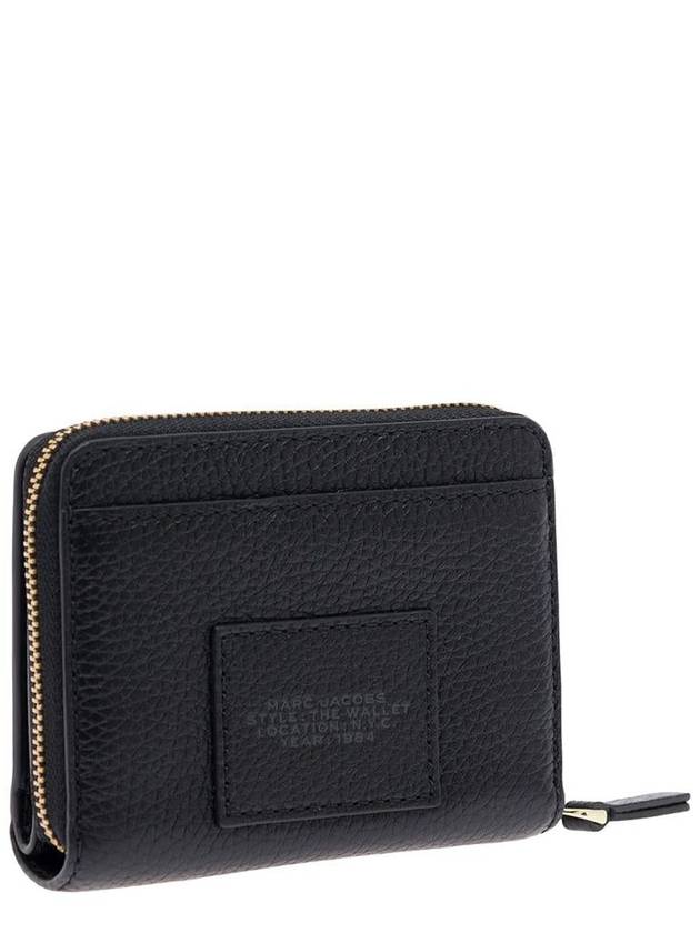 'Mini Compact' Black Wallet With Embossed Logo In Hammered Leather Woman - MARC JACOBS - BALAAN 3