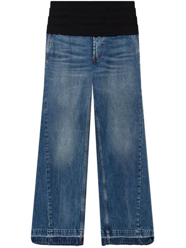 Denim Straight Pants 6D02683SPH68 4149 MID VINTAGE BLUE AND TUXEDO - STELLA MCCARTNEY - BALAAN 2