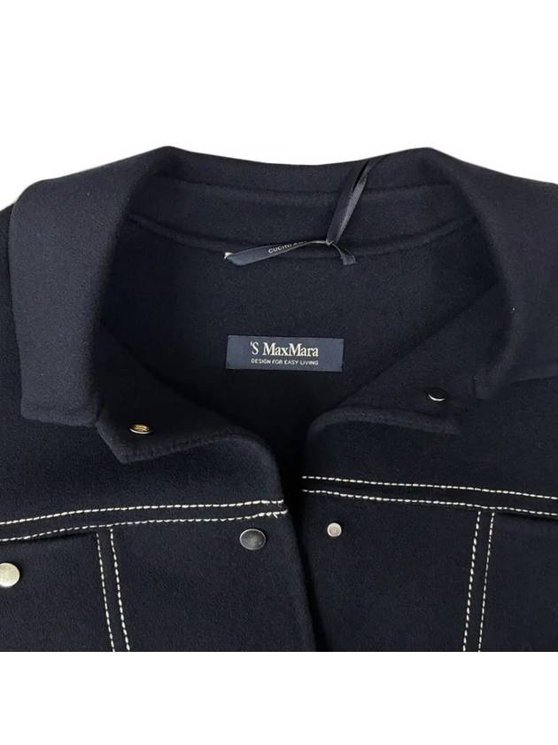 POGGIO Stitched Wool Jacket Navy 2429046013 081 - MAX MARA - BALAAN 4