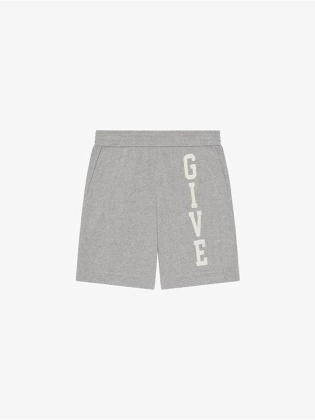 College Bermuda Cotton Shorts Grey - GIVENCHY - BALAAN 1