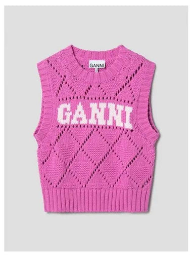 Cotton Rope Shorts Vest Pink Domestic Product GM0024090381184 - GANNI - BALAAN 1