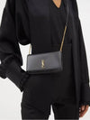 Cassandra Phone Holder Strap Cross Bag Black - SAINT LAURENT - BALAAN 3