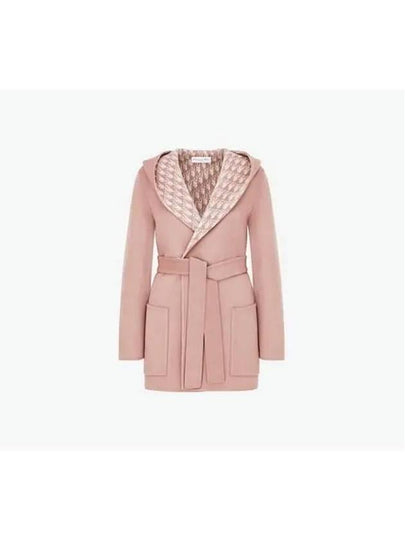 Belted Hooded Reversible Wool Single Coat Rose Des Vents - DIOR - BALAAN 2