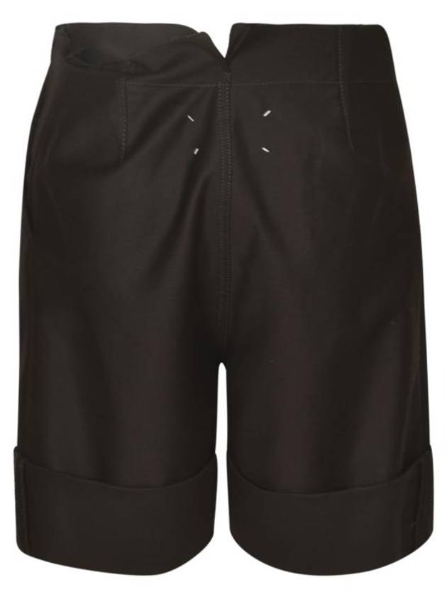 Turn-Up Hem Satin Shorts Black - MAISON MARGIELA - BALAAN 3