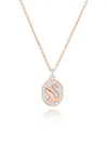 Swan Octagon Emblem Pendant Necklace Rose Gold - SWAROVSKI - BALAAN 3