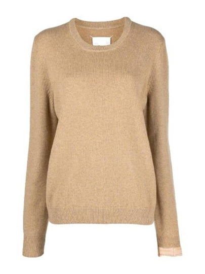 Stitched Round Neck Wool Knit Top Beige - MAISON MARGIELA - BALAAN 2