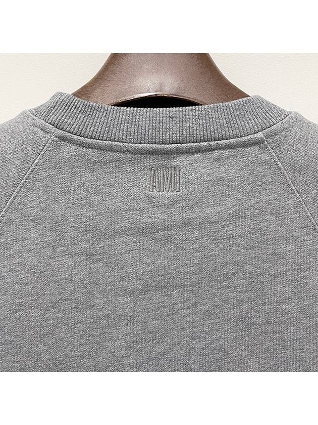 Heart Logo Organic Cotton Sweatshirt Grey - AMI - BALAAN 6