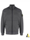 Men's Wappen Patch Cotton Zip Up Jacket Grey - STONE ISLAND - BALAAN 2