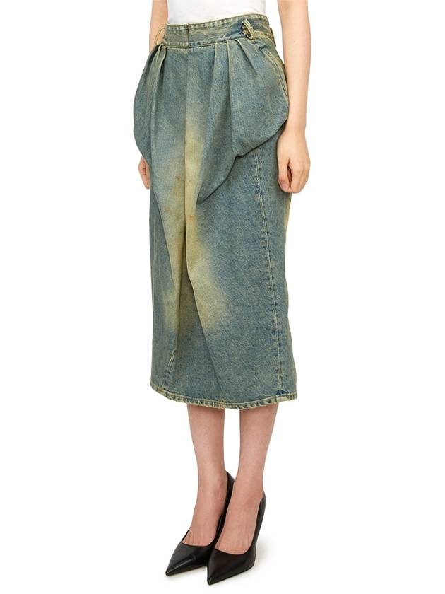 Denim Ruffle H-Line Skirt Dirty Wash - MAISON MARGIELA - BALAAN 5