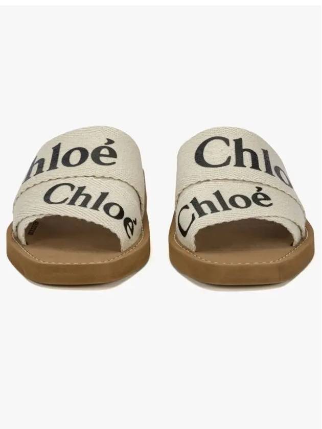 Woody Logo Flat Mule Slippers White - CHLOE - BALAAN 4