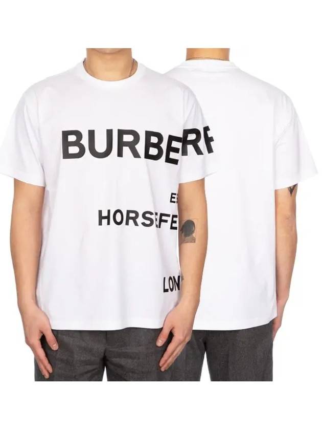 Men's Horseferry Logo Overfit Short Sleeve T-Shirt White - BURBERRY - BALAAN 2