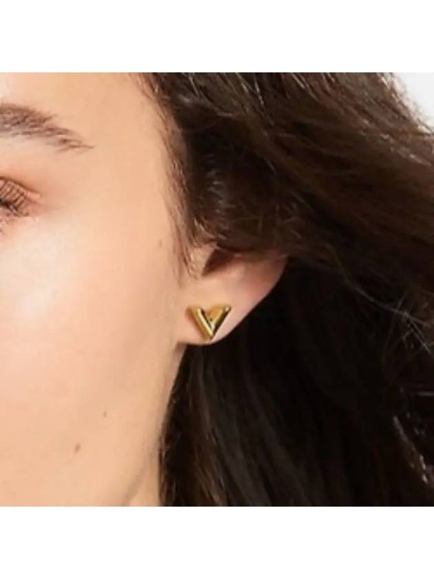 Essential V Stud Earrings Gold - LOUIS VUITTON - BALAAN 4