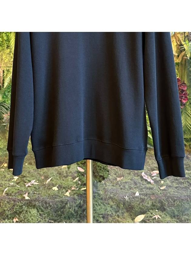 Logo Print Crew Neck Sweatshirt Black - BRUNELLO CUCINELLI - BALAAN 4